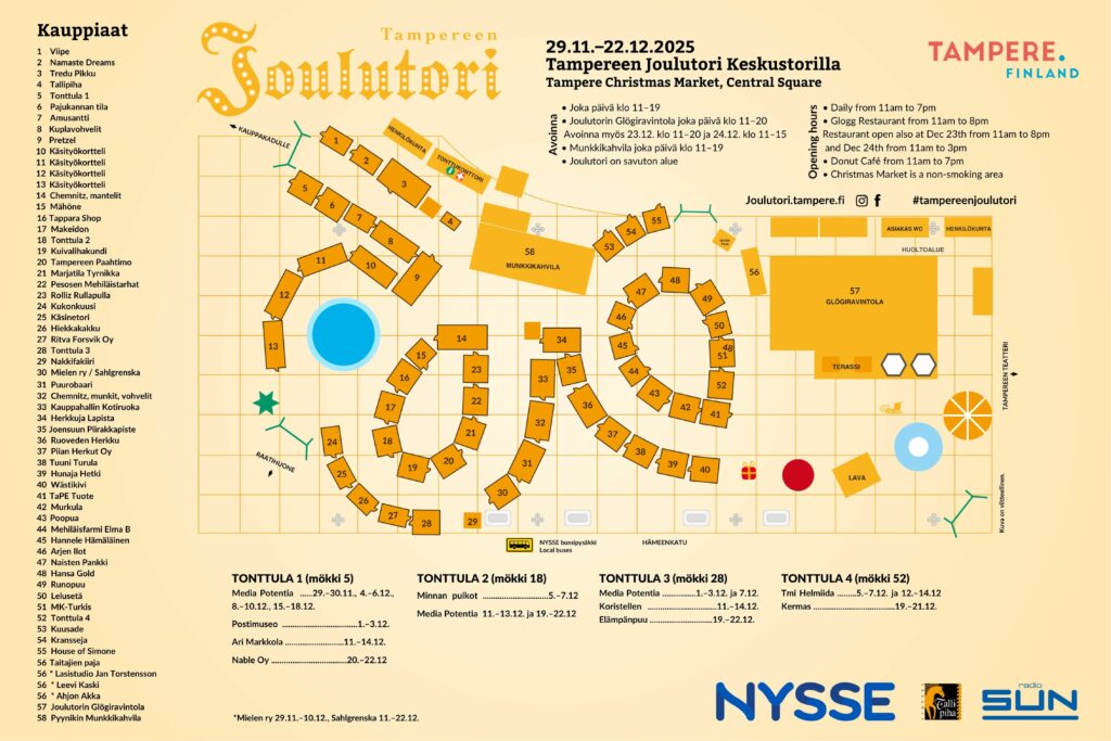 Tampereen Joulutorin aluekartta