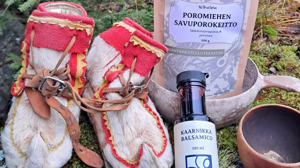 Smoked reindeer soup and kaarnikka balsamic by Lapin Herkku.