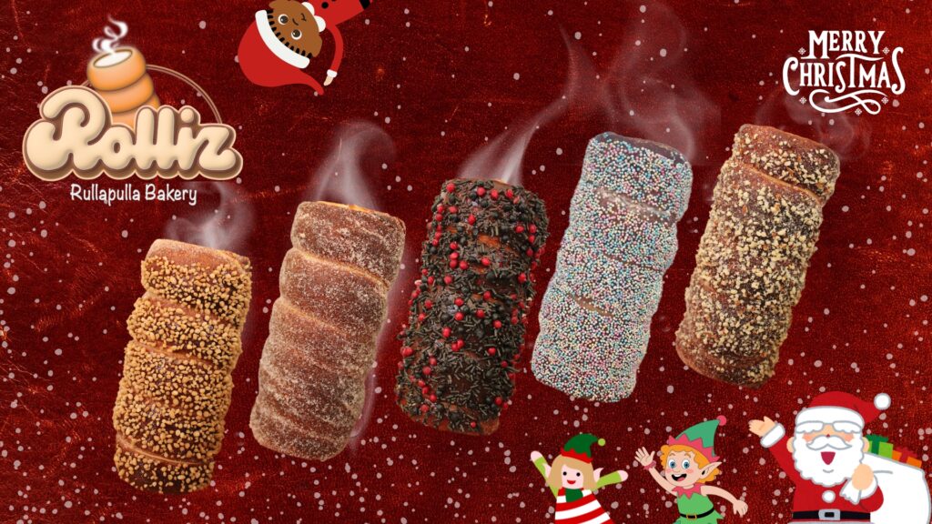 Cinnamon rolls with various sweet toppings.