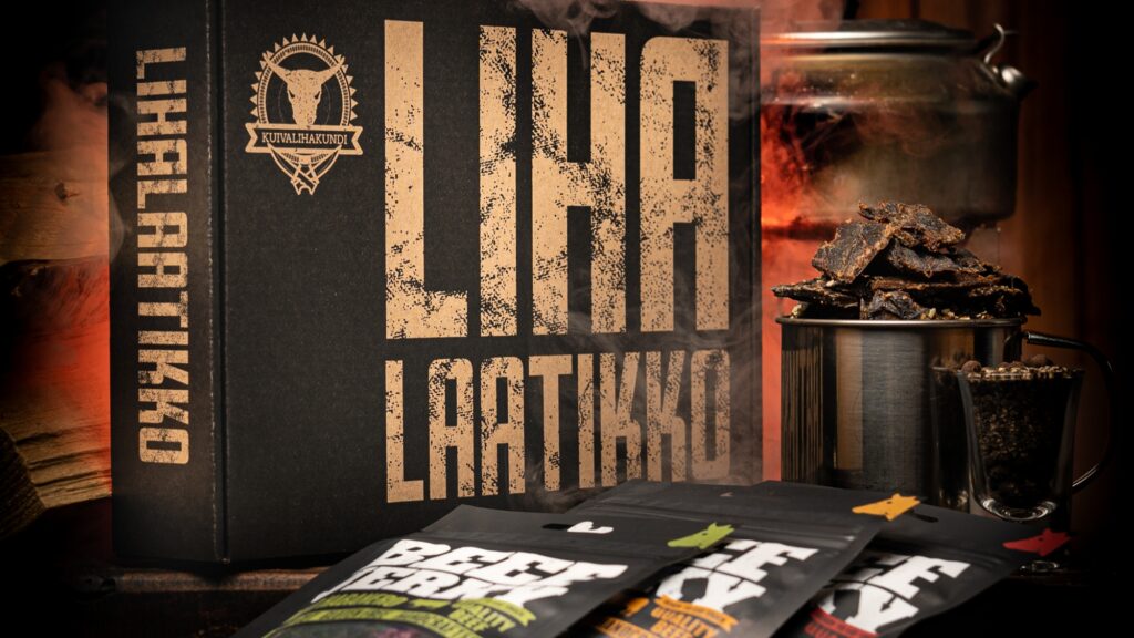 Christmas gift dried meat box with assorted flavors of dried meat.